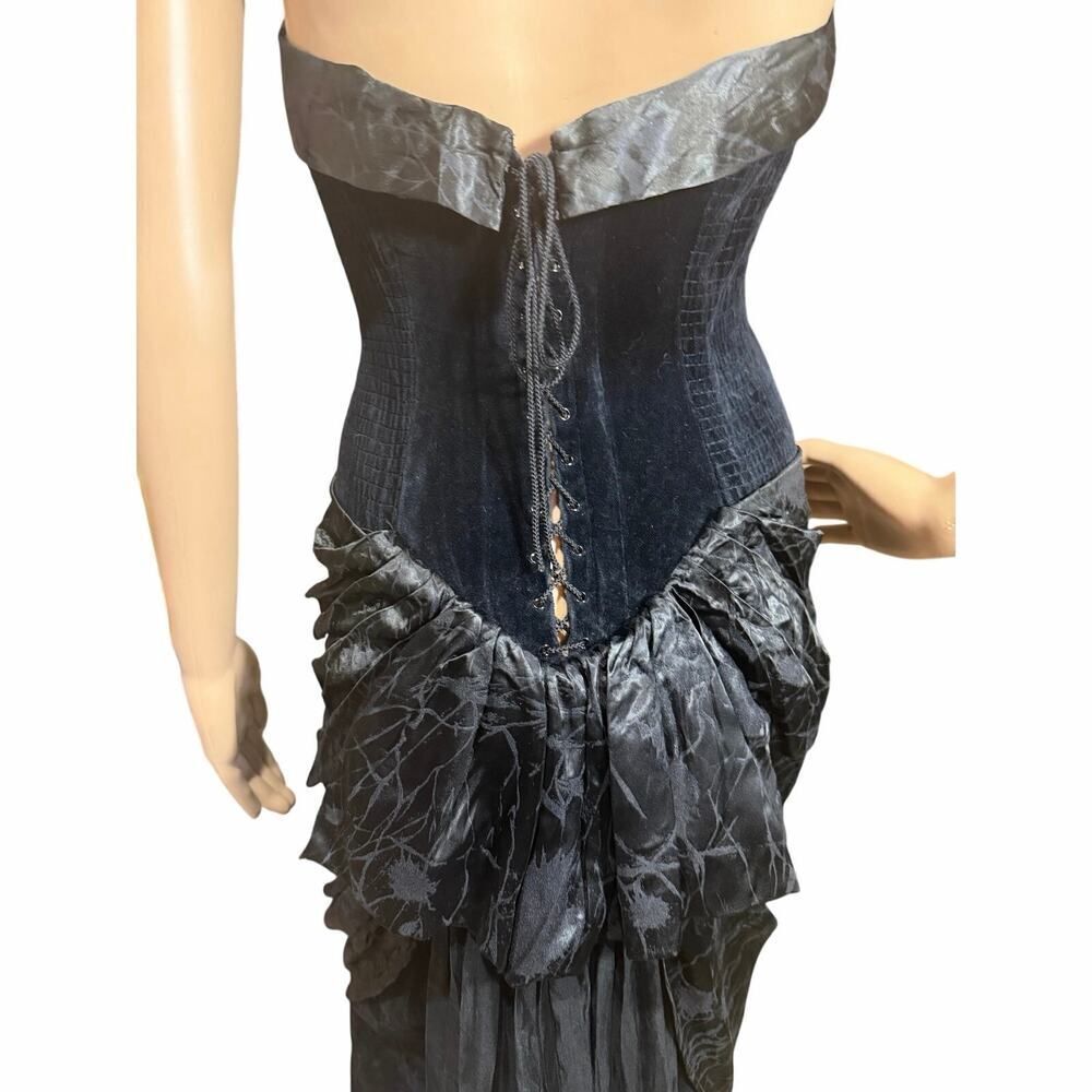 Strapless Black Ruched Cocktail Dress - Picture 10 of 16